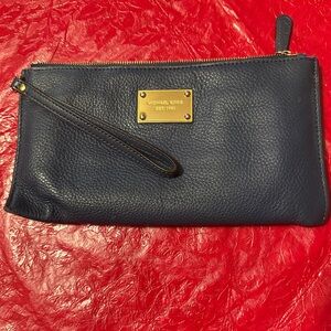 Michael Kors Dark Blue Leather Clutch